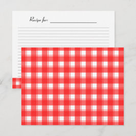 Receptkaart met rood-wit landelijk ruitpatroon briefkaart