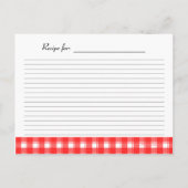 Receptkaart met rood-wit landelijk ruitpatroon briefkaart (Achterkant)