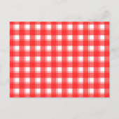 Receptkaart met rood-wit landelijk ruitpatroon briefkaart (Voorkant)