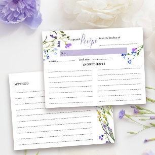 Receptkaart Paarse Wilde Bloem Bruidsdouche Briefkaart