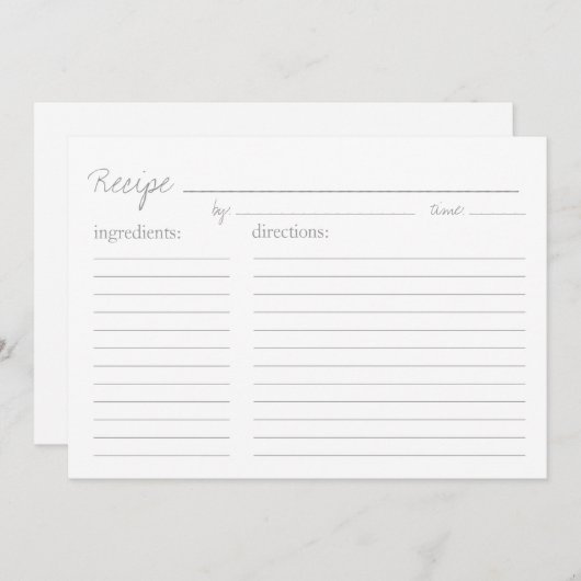 Receptkaart | Receptstijl - 5x7 (Voorkant / Achterkant)