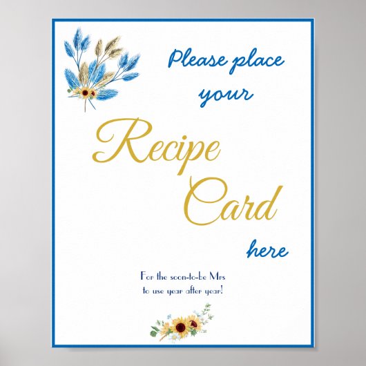 Receptkaart Shower Bord Poster (Voorkant)
