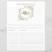 Receptkaart van de keuken van Greenery Monogram (Voorkant)