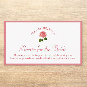 Receptkaart voor Bruiloftsfeest Dusty Rose Informatiekaartje