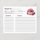 Receptkaart voor cake (Voorkant)