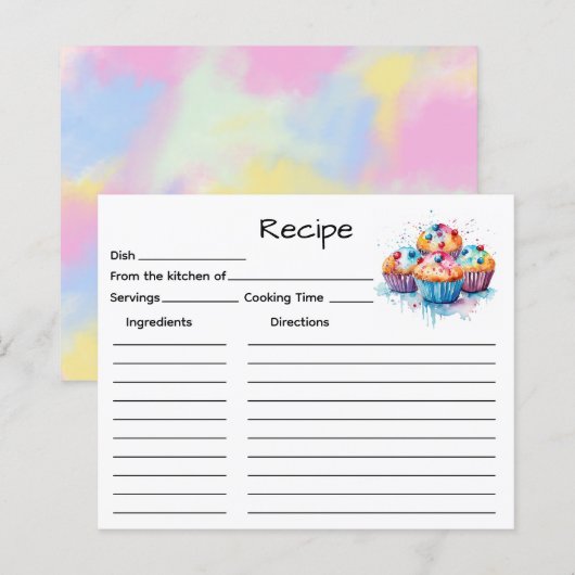 Receptkaart voor cake (Voorkant / Achterkant)