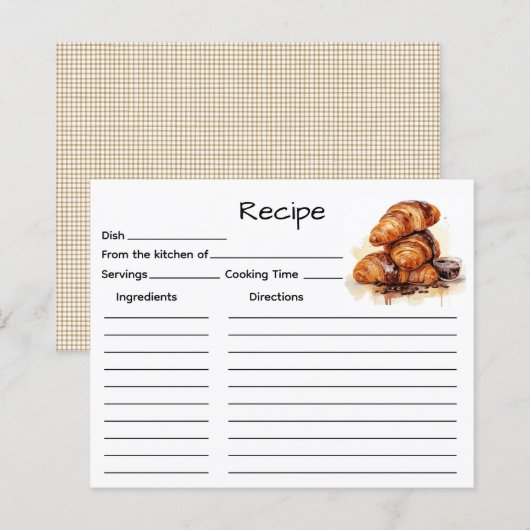 Receptkaart voor cake (Voorkant / Achterkant)