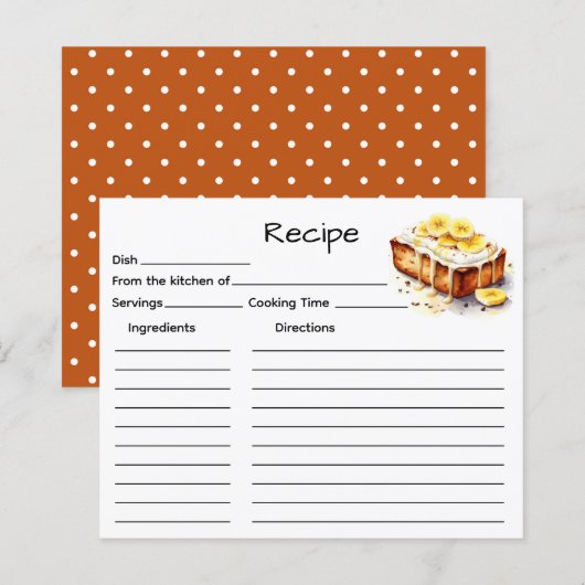 Receptkaart voor cake (Voorkant / Achterkant)