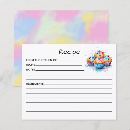 Receptkaart voor cake (Voorkant / Achterkant)