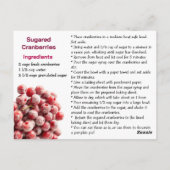 Receptkaart voor Gesuikerde Cranberry's Briefkaart (Achterkant)