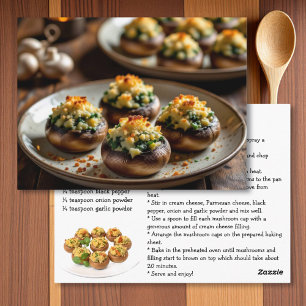 Receptkaart voor gevulde champignons briefkaart
