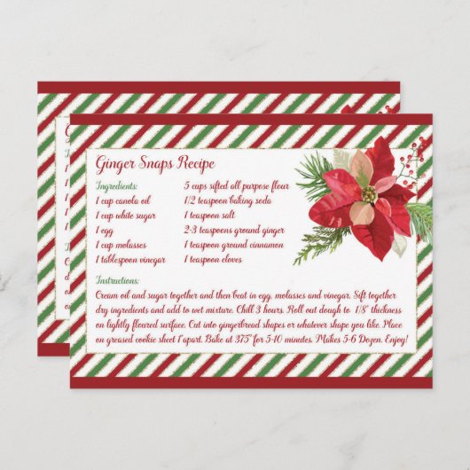 Receptkaart voor Moppe Gemberkoekjes Feestdagenkaart (Voorkant / Achterkant)