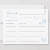 Receptkaart voor winter bruidsfeest kaart