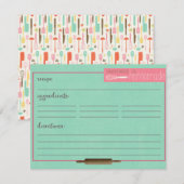 Receptkaarten 'Geluk is Thuisgemaakt' - Turkoois (Voorkant / Achterkant)