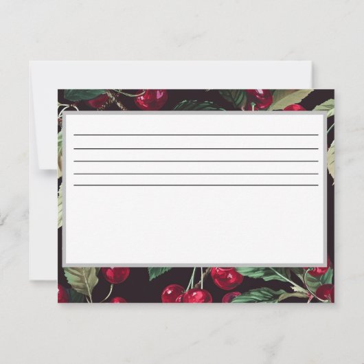 Receptkaarten met kersen achtergrond (Achterkant)