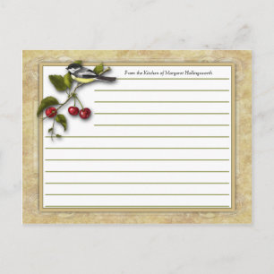 Receptkaarten met Meesje en Kersen Briefkaart