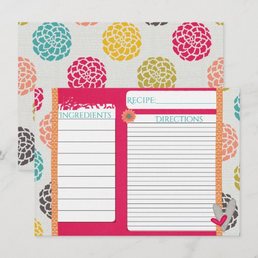 Receptkaarten voor Roze Sorbet (Voorkant / Achterkant)