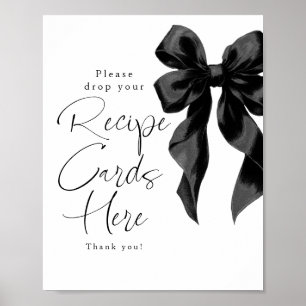 Receptkaartjes Zwarte Boog Bruidsfeest Bord Poster