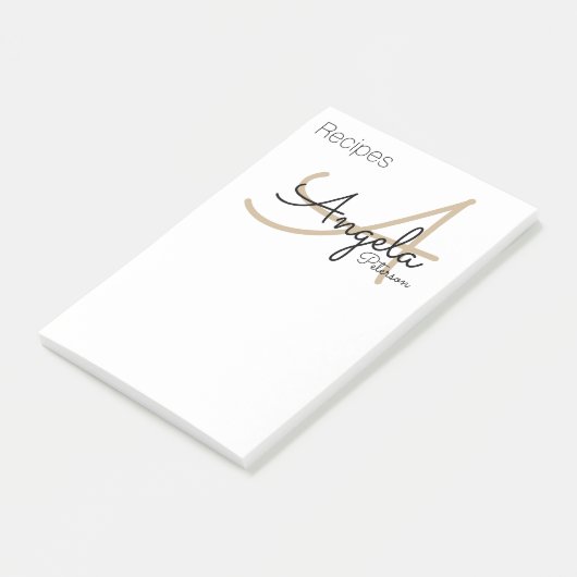 Receptnotities van het chef monogram post-it® notes (Schuin)