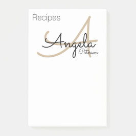 Receptnotities van het chef monogram post-it® notes