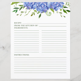 Receptpagina Blauwe Hortensia's