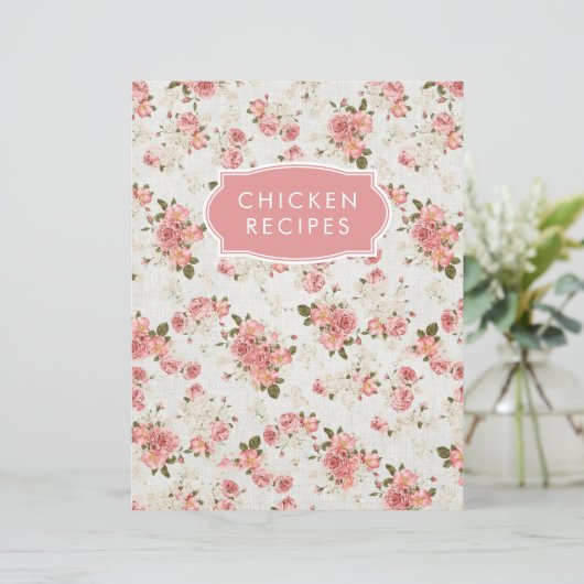 Receptscheider voor vintage bloemkook kip (Staand voorkant)