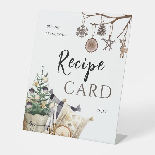 Receptverzoek | Boho Winter Bruiloftsfeest Tafel Reclamebord Met Voetstuk (Voorkant)