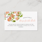 Receptverzoek voor bruidsfeest met perzik  informatiekaartje (Voorkant)