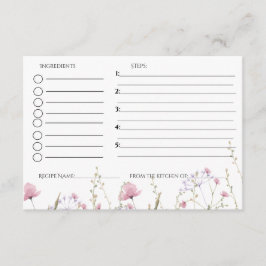 Receptverzoek voor bruidsfeest met wilde bloemen informatiekaartje