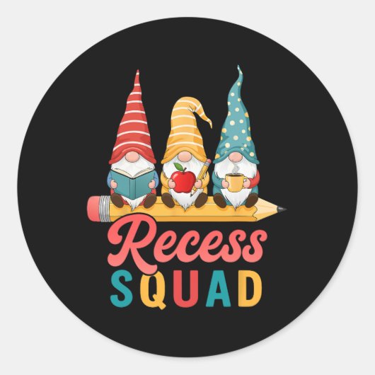 Recess Squad Leraar Para Speelplaats Student Monit Ronde Sticker (Voorkant)