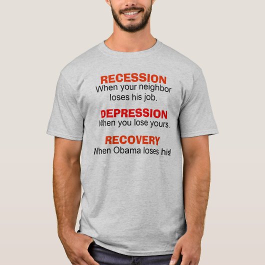 Recessie, depressie, herstel - Hoog T-shirt (Voorkant)