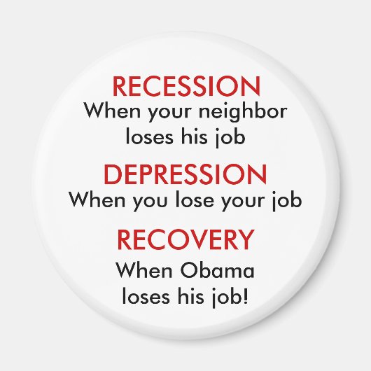 recessie, depressie, herstel magneet (Voorkant)