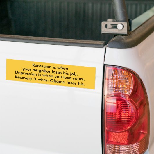 Recessie Depressie Herstel Obama Bumpersticker (Op Truck)