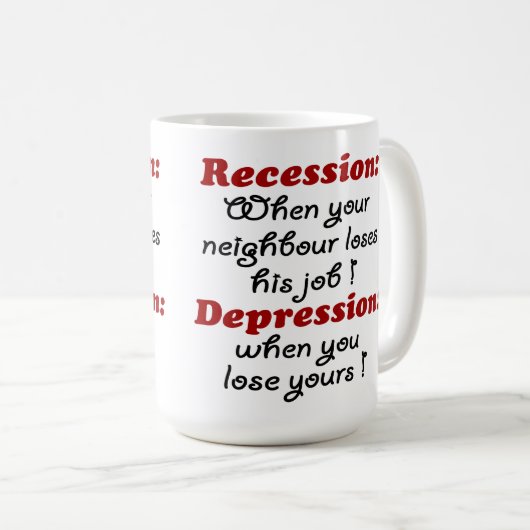 RECESSIE - DEPRESSIE KOFFIEMOK (Voorkant rechts)