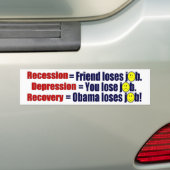 Recessie, depressie of herstel? bumpersticker (Op auto)