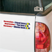 Recessie, depressie of herstel? bumpersticker (Op Truck)