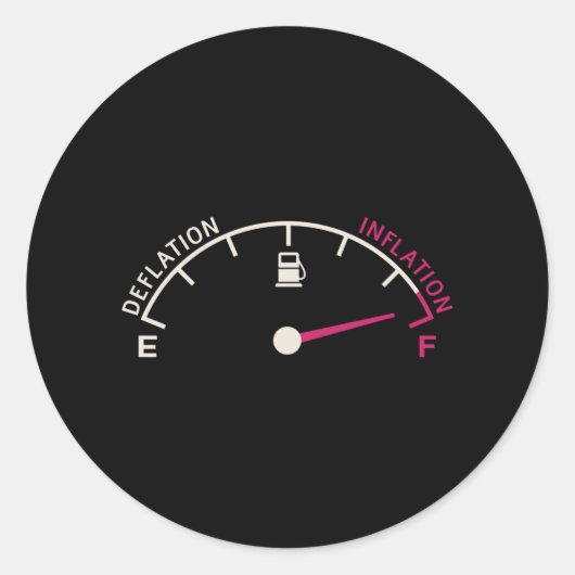 Recession Deflation Fuel gauge Ronde Sticker (Voorkant)