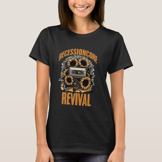 Recessioncore Esthetische Cassetteband 80s 90s Mod T-shirt (Voorkant)