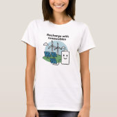 Recharge With Renewables Clean Energy Smile Design T-shirt (Voorkant)