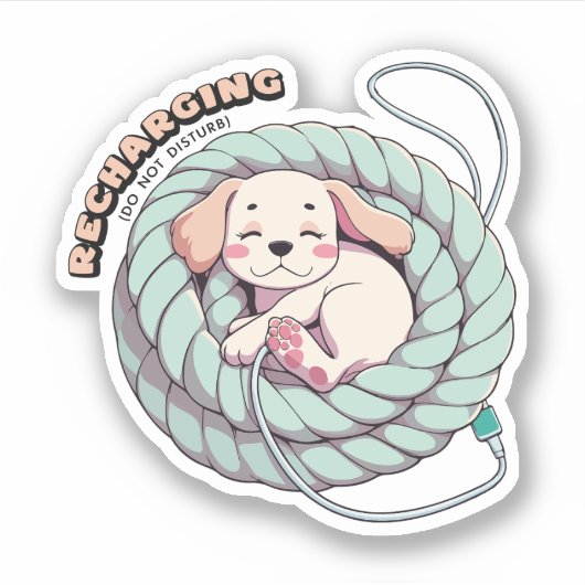 Recharging Do Not Disturb – Self Care Custum-Cut Sticker (Voorkant)