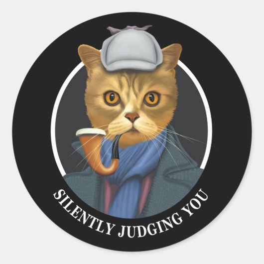 Rechercheur Cat - Zwijg je beoordelen Ronde Sticker (Voorkant)