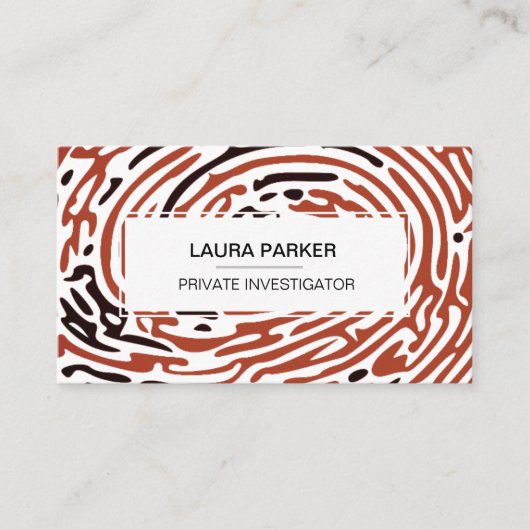 rechercheur Finger Print Private Investigator Visitekaartje (Voorkant)