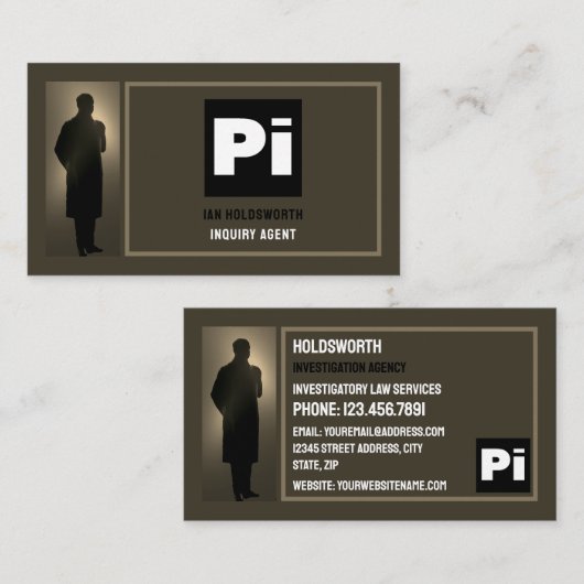 rechercheur Logo, privé rechercheur Visitekaartje (Voorkant / Achterkant)