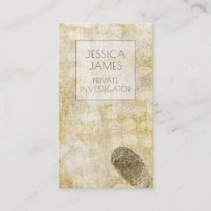 rechercheur Private Investigator Fingerprint Visitekaartje