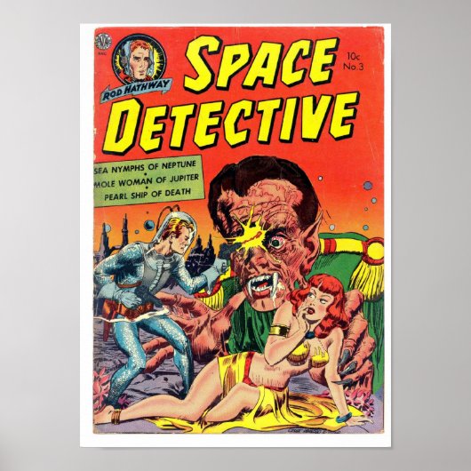 Rechercheur ruimtevaart uit Golden Age Comic Art Poster (Voorkant)