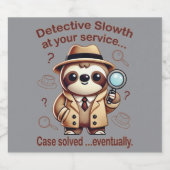 Rechercheur Sloth - Sloth Private Eye Bier Etiket (Enkel label)