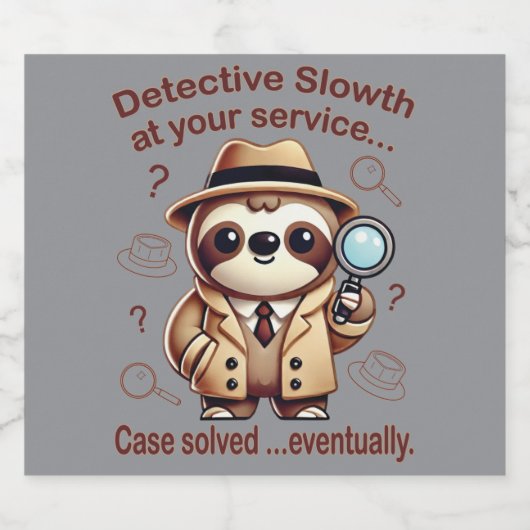 Rechercheur Sloth - Sloth Private Eye Bier Etiket (Enkel label)