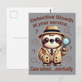 Rechercheur Sloth - Sloth Private Eye Briefkaart (Voorkant / Achterkant)