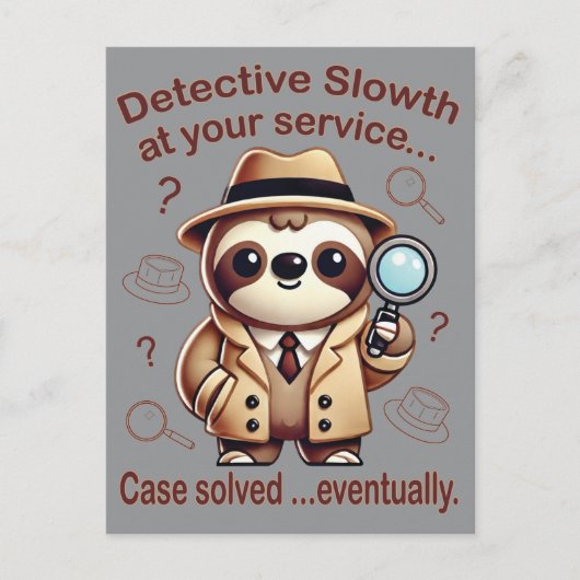 Rechercheur Sloth - Sloth Private Eye Briefkaart (Voorkant)