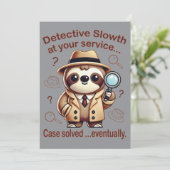 Rechercheur Sloth - Sloth Private Eye Kaart (Staand voorkant)